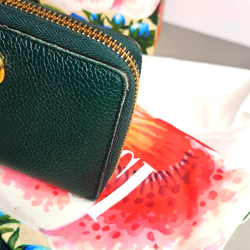 Gucci Zumi Green Two Tone GG Horsebit Zip Wallet - Picture 7 of 13